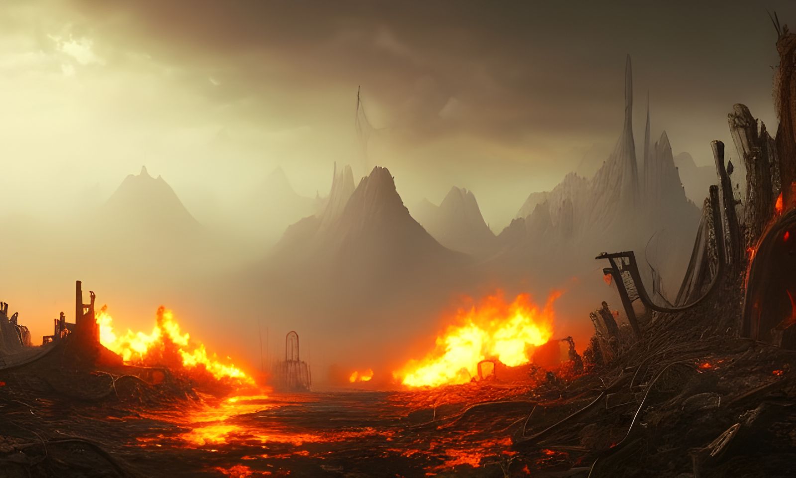 Post-Apocalyptic World Destroyed by Nukes: Digital Art