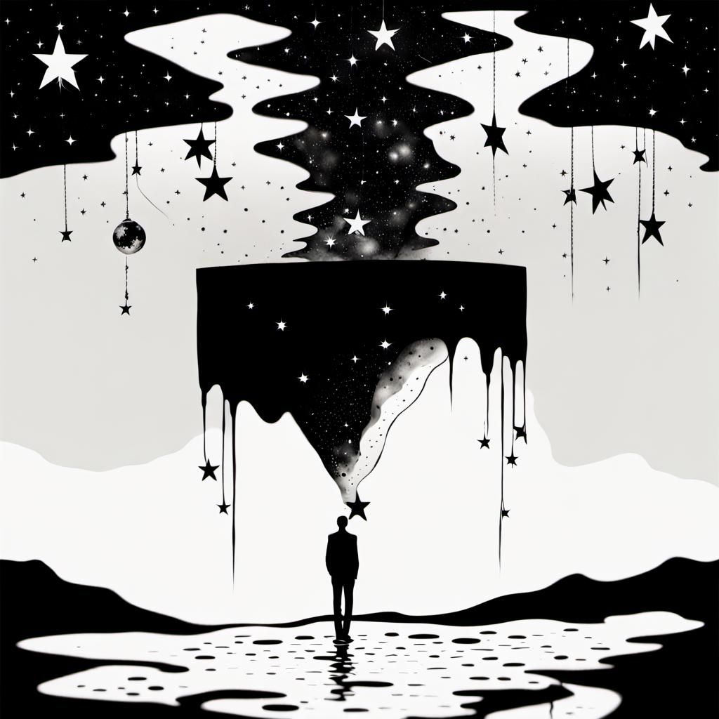 Surreal Inverted Starscape: A Moment of Epiphany