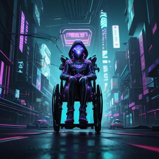 Cyberpunk Baby Girl Portrait in Futuristic City