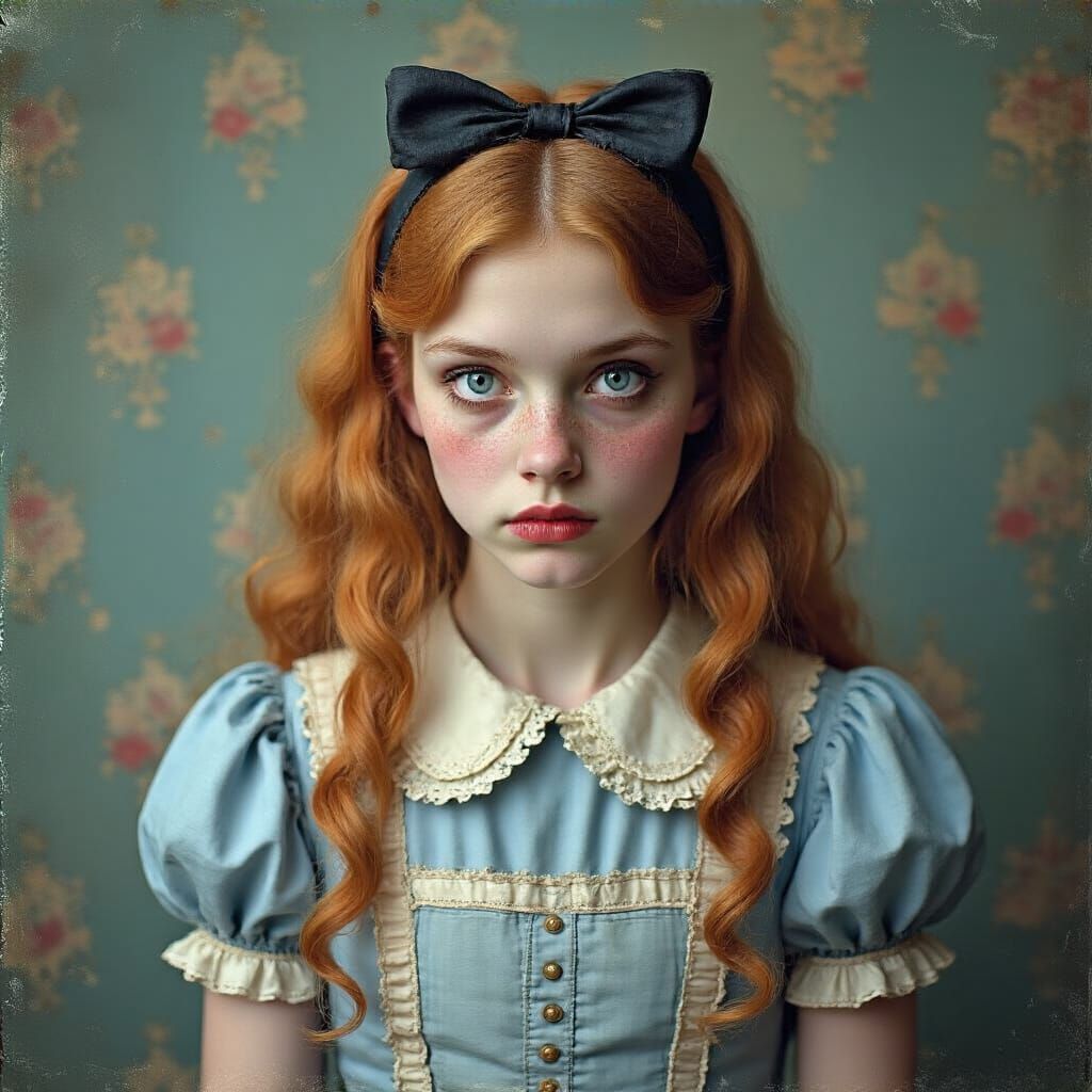 Alice in Wonderland Portrait in Grunge Style