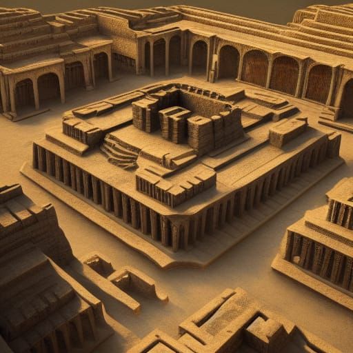 Detailed Matte Painting of Ancient Babylon in 8K