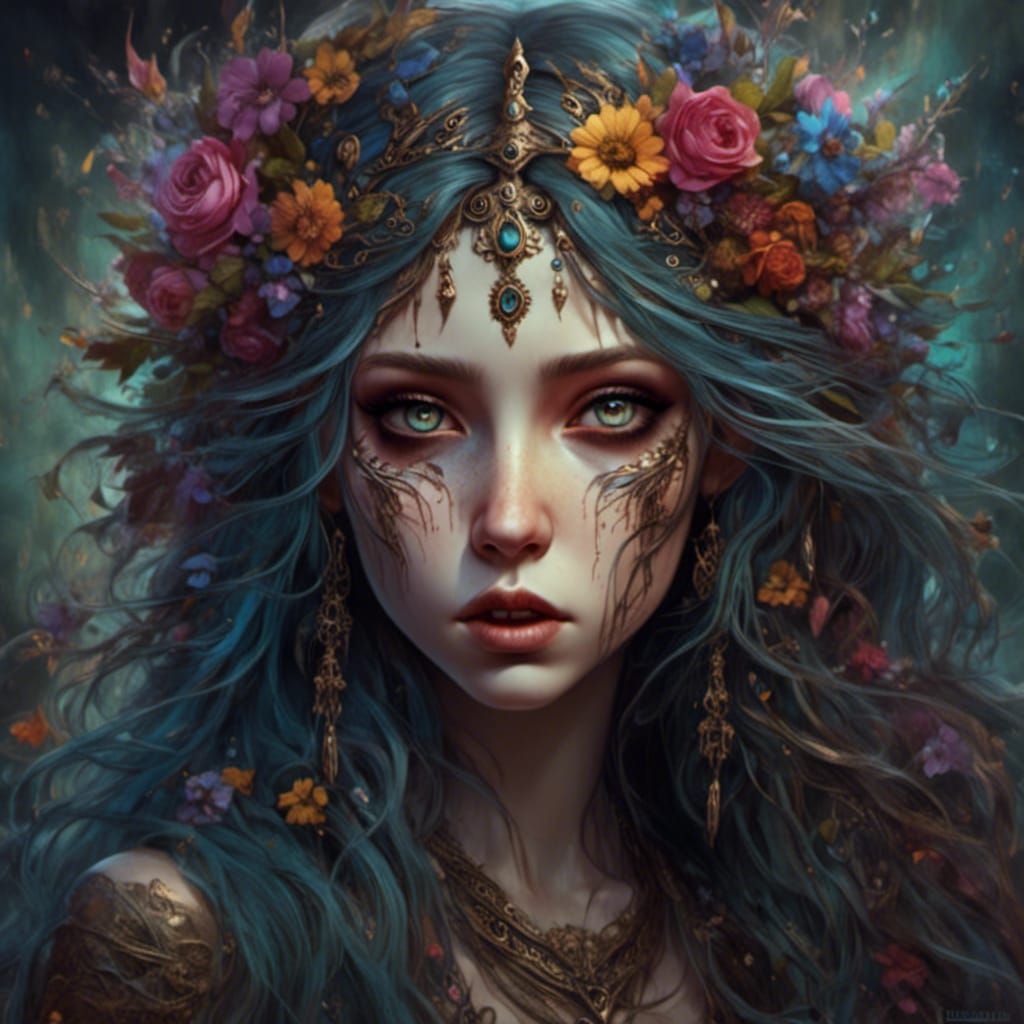 Mystical Female Creature with Expressive Eyes