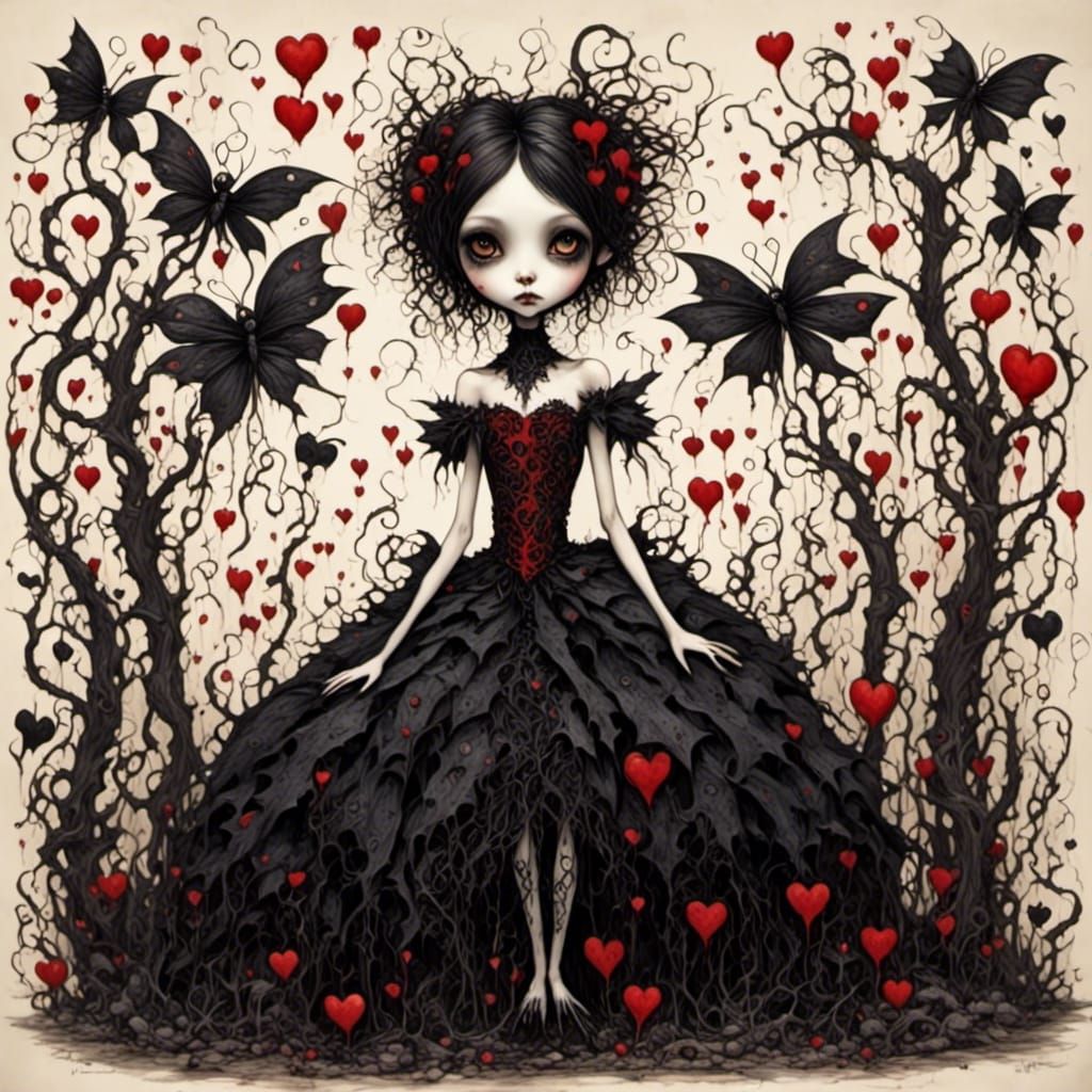 Gothic Deck of Cards in Ornate Dark Art Style