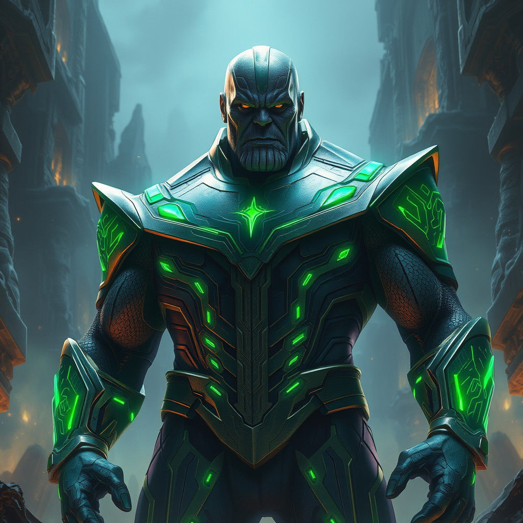 Thanos as Green Lantern in Mystical Setting