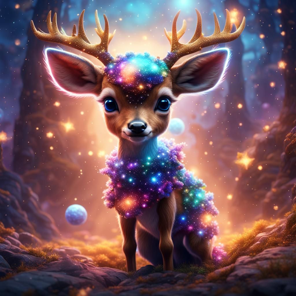 Baby Deer as Galaxy Star: Fantasy Concept Art