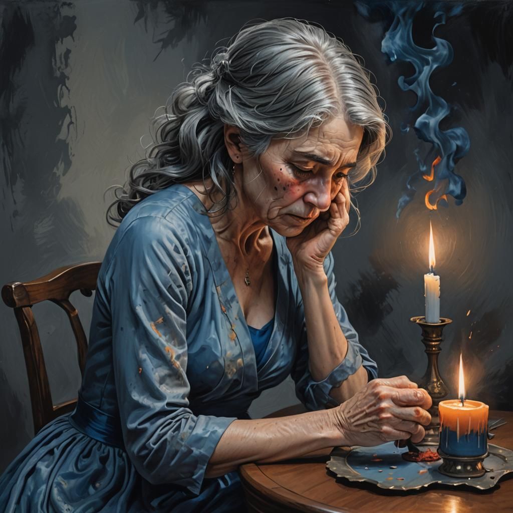 Woman in Pain: Hyperrealistic Concept Art