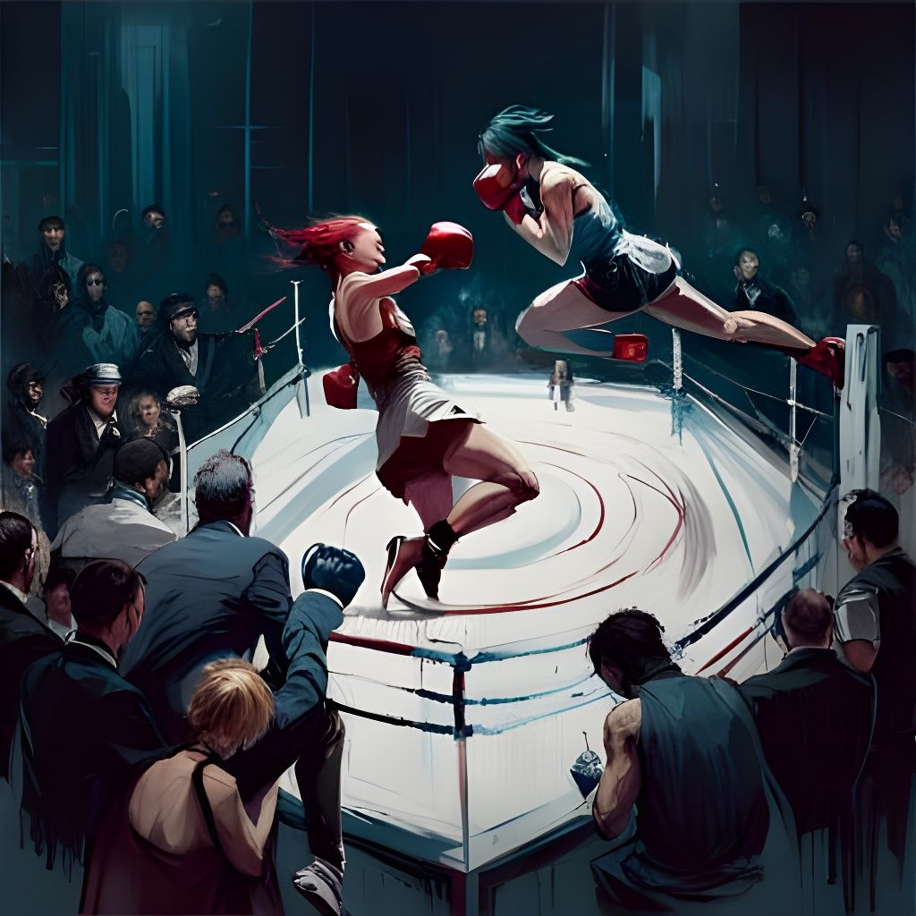 Deergirl Versus Pineapple Boxer in Boxing Ring