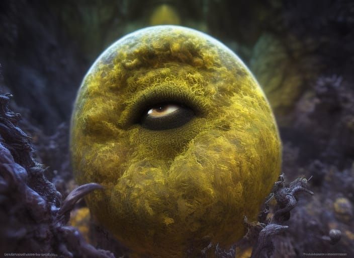 Gothic Vampire Woman in Dark Cavern, Hyperrealism