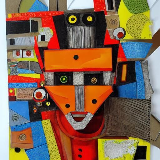 Mixed Media Portrait of a Scrap Robot