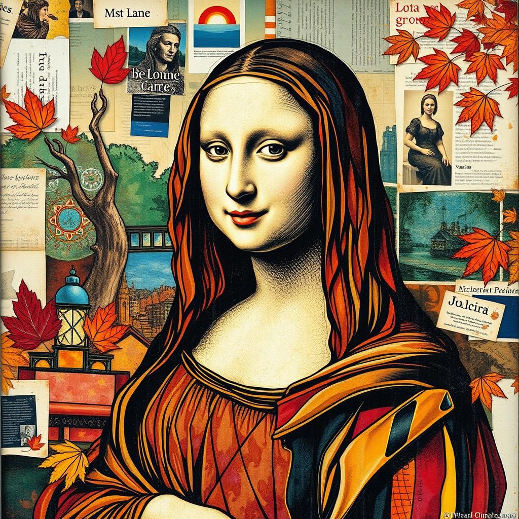 Mona Lisa Reimagined: Mixed Media Collage