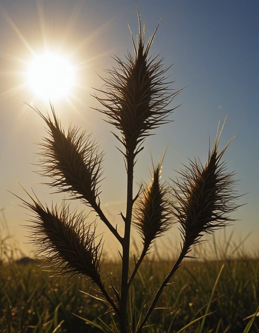 Vibrant Fractal Plant in African Grassland