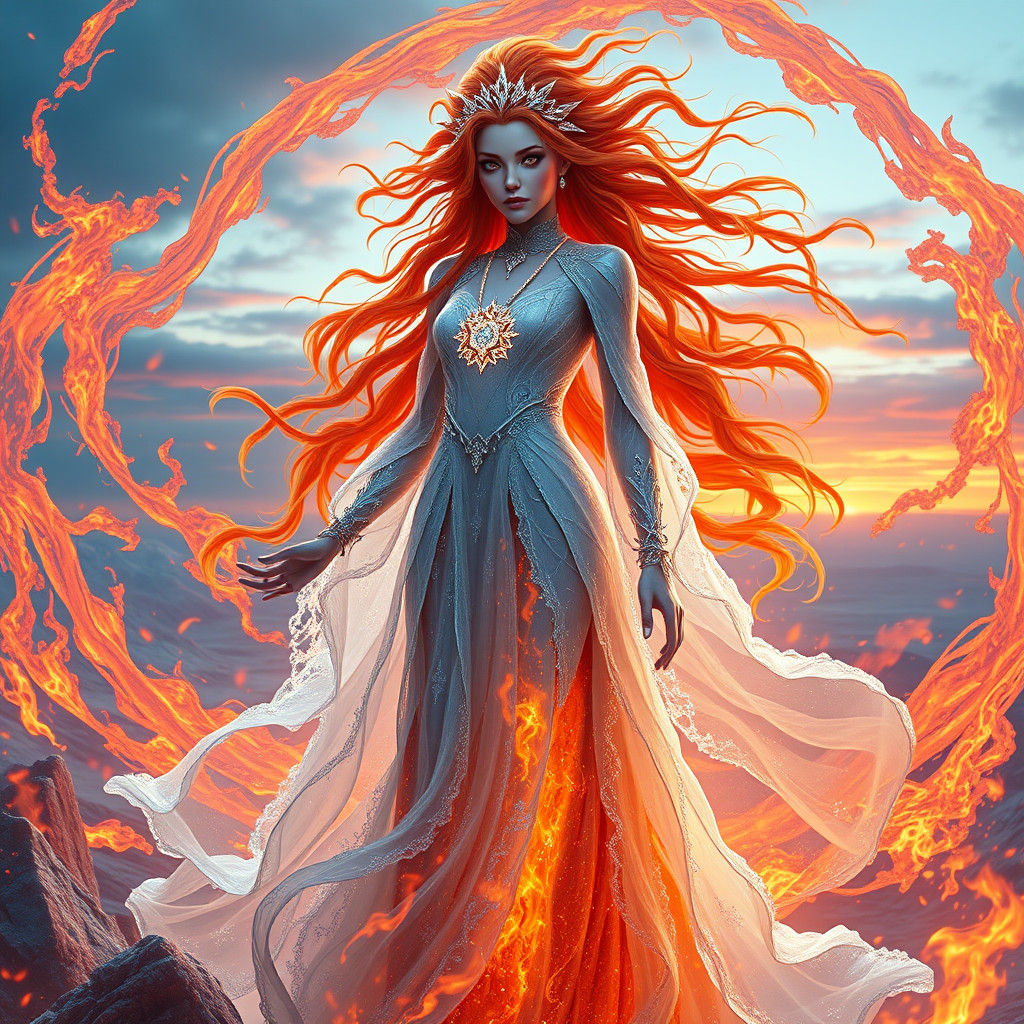 Goddess of Fire and Ice in Fantasy Art