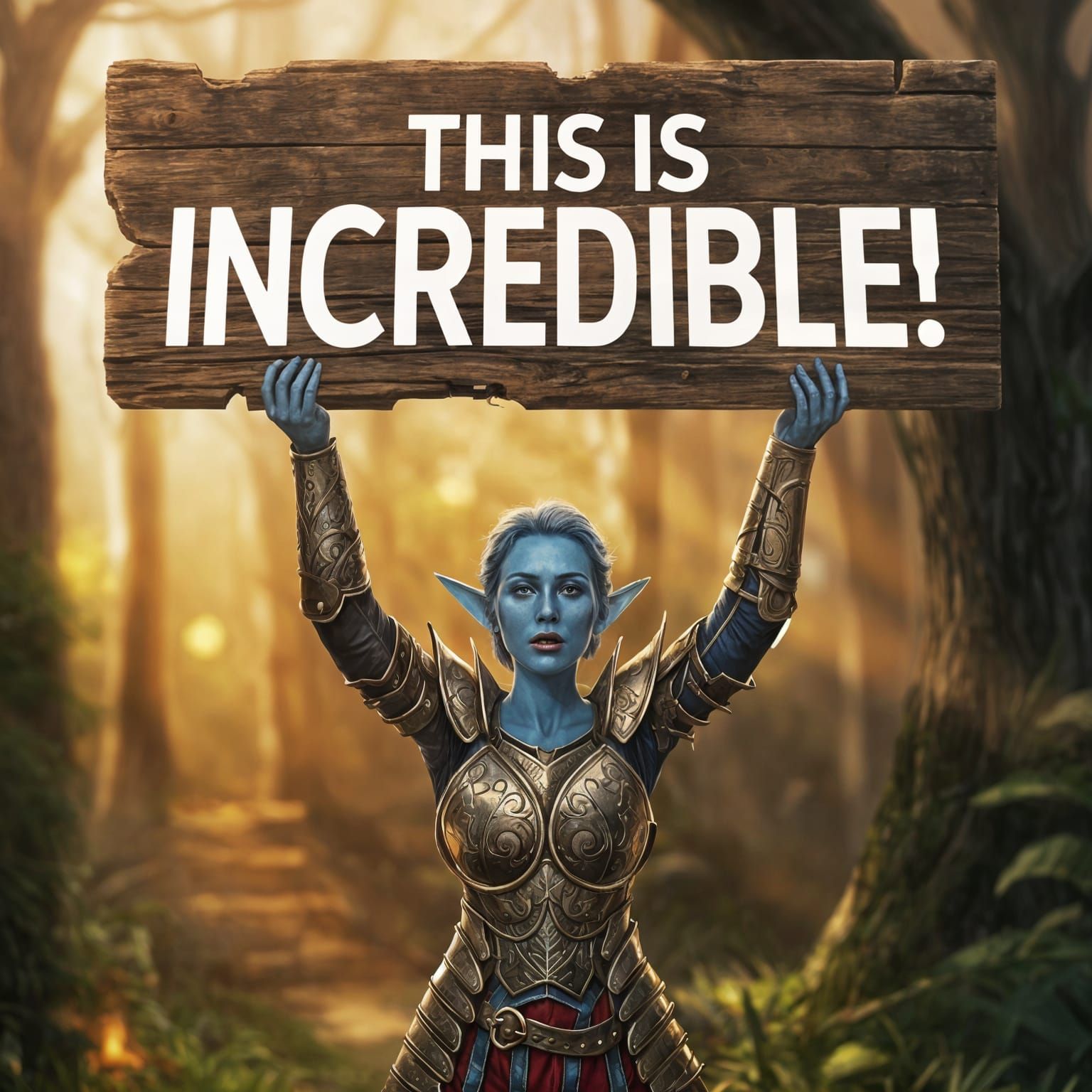 Golden Realm Goddess in Armor Marvels at Wonder