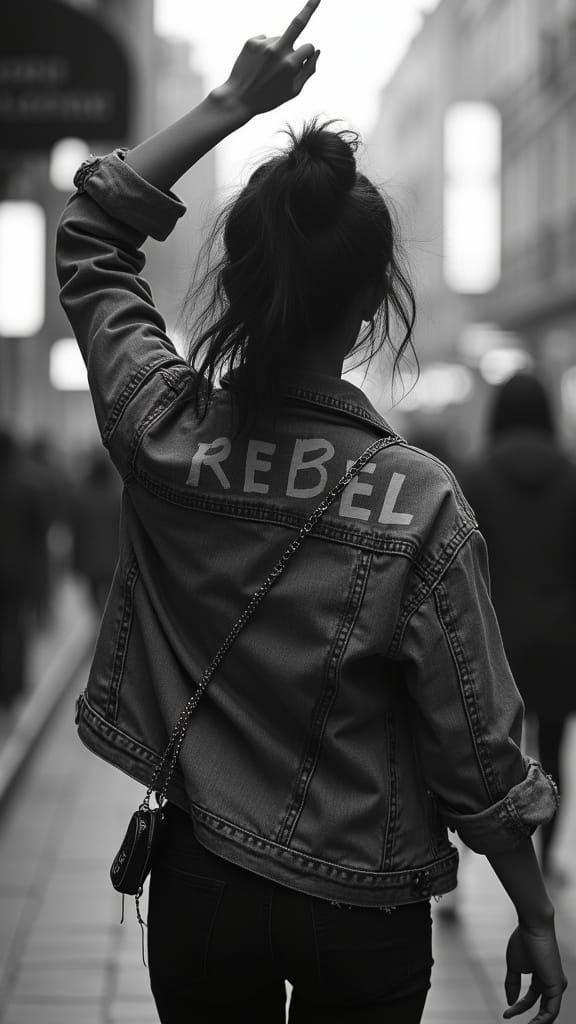Rebellious Woman in Noir Street Photography