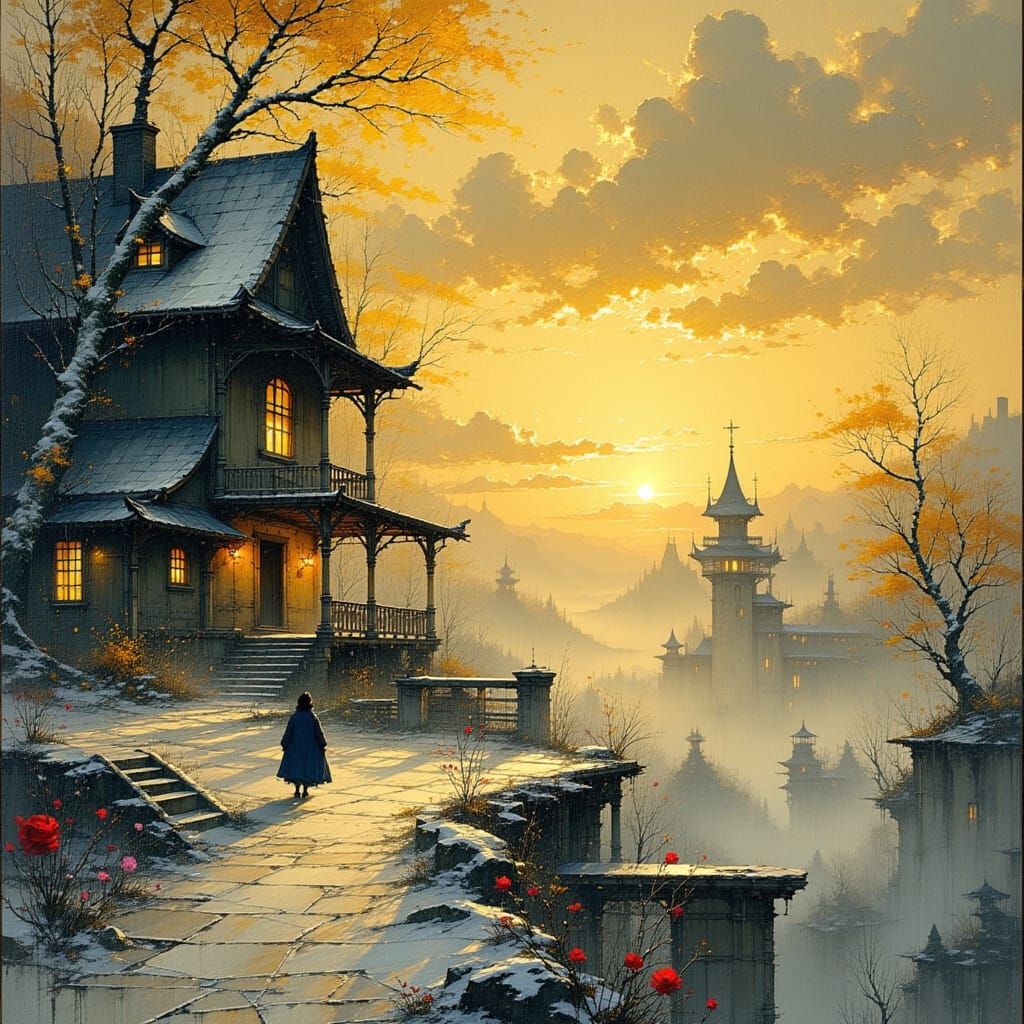 Germanic Winter Skies Edged in Gold at Dawn