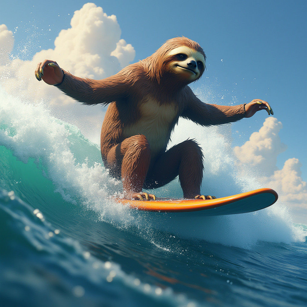 Sloth Surfing: Detailed Matte Painting
