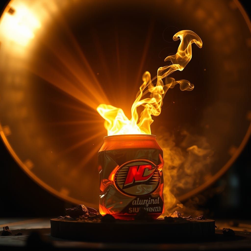Sunrays Melt Aluminum Can with Fresnel Lens