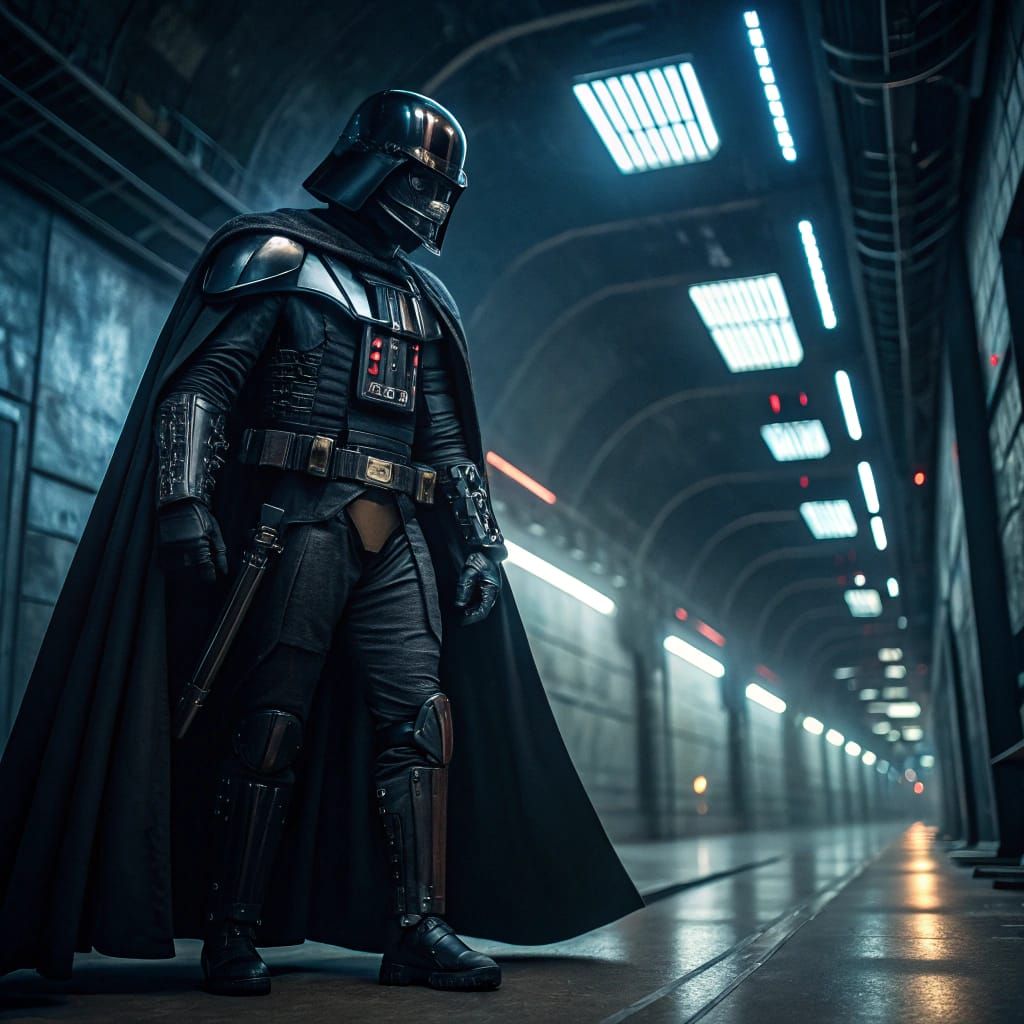 God of Darkness and Shadow Revealed in Cyberpunk Style