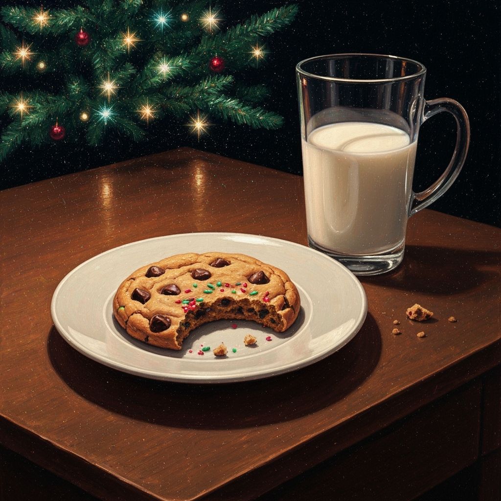 Christmas Eve Cookie and Milk Left for Santa
