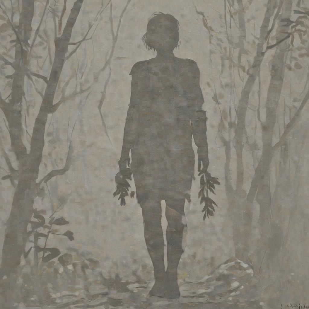 Portrait of Weathered Man Standing in Forest Clearing