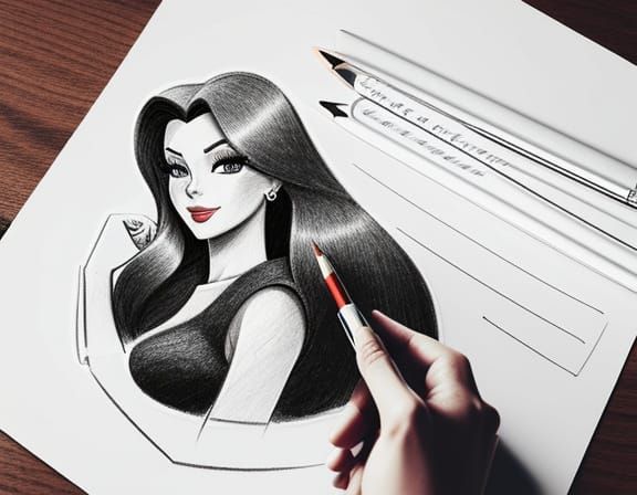 Pencil Sketch of Jessica Rabbit Being Drawn