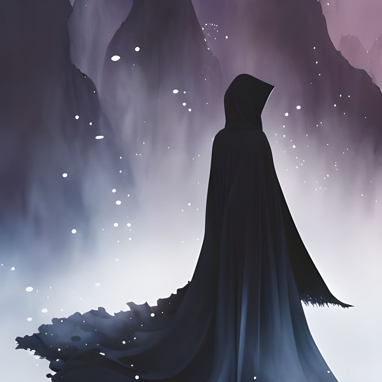 Fantastical Water and Shadow Figure in Digital Art