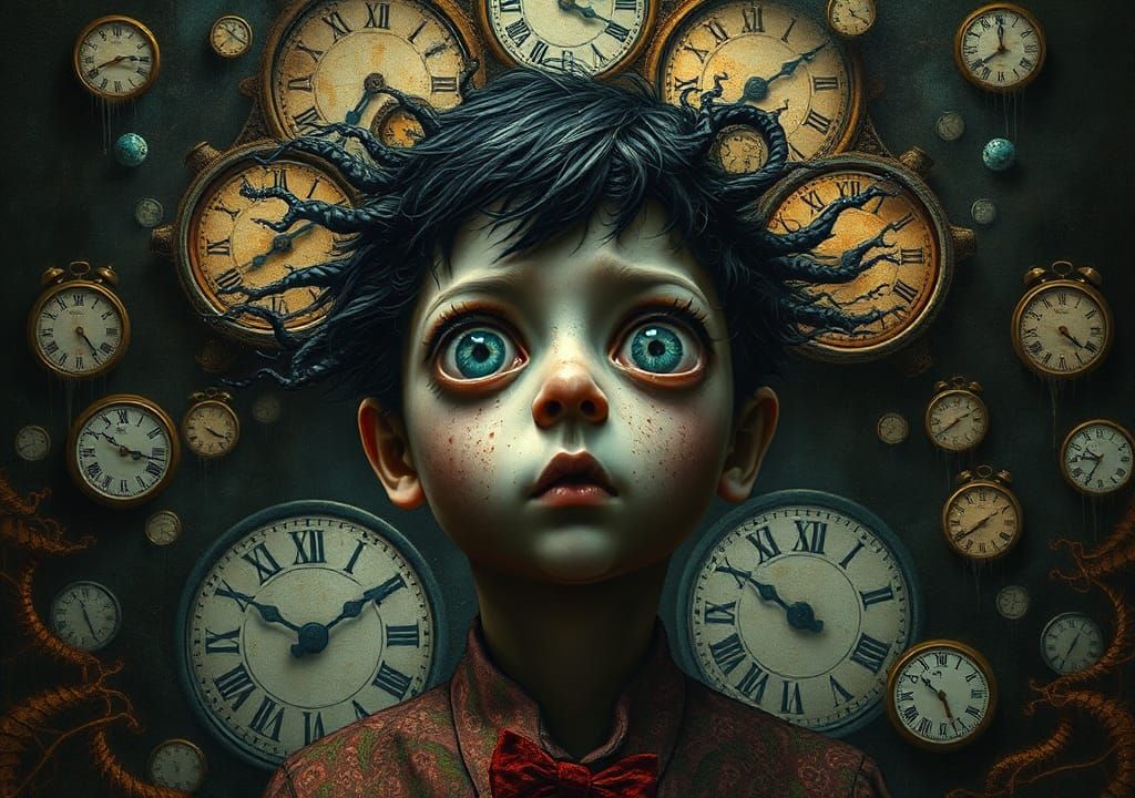 Surreal Face in Anguish, Pop Surrealism Style