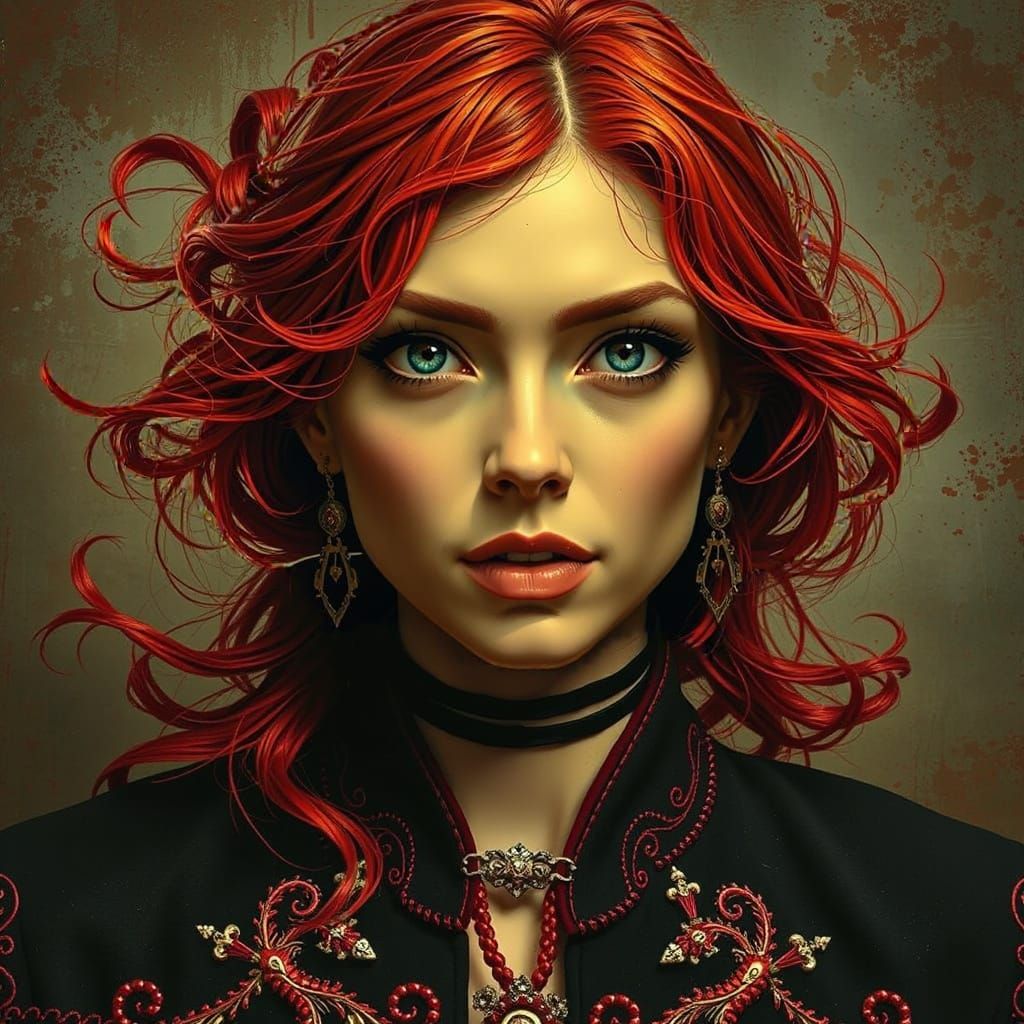 Abstract Swirling Forms in Intense Red Hues