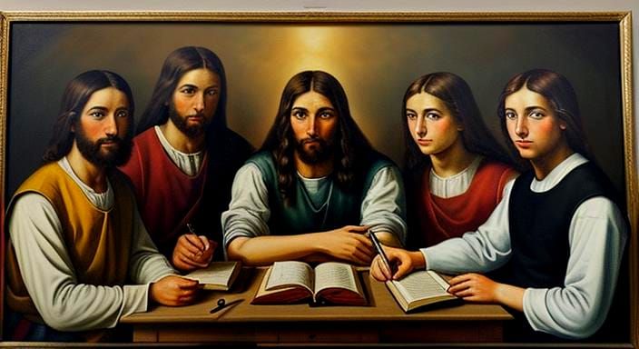 Youthful Wisdom: Double Exposure Oil Painting