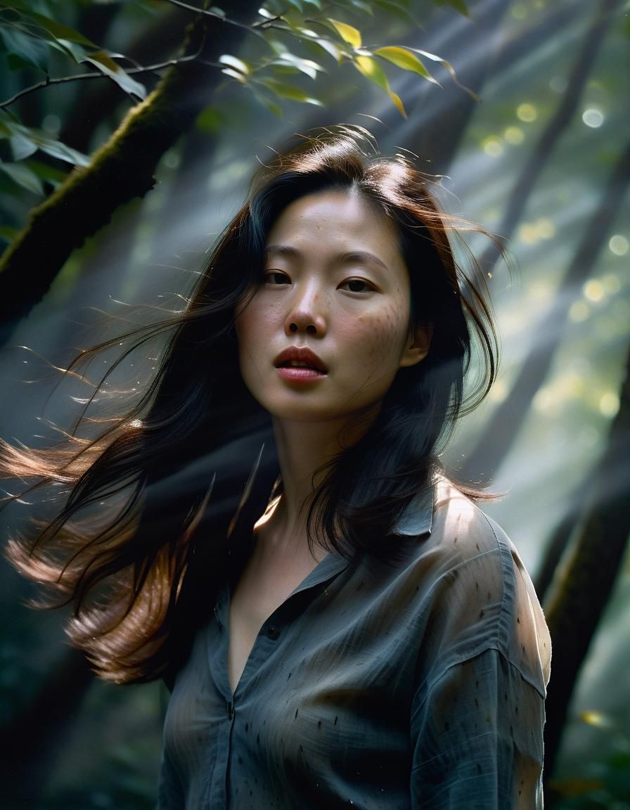 Chiaroscuro Portrait of Woman in Shadows