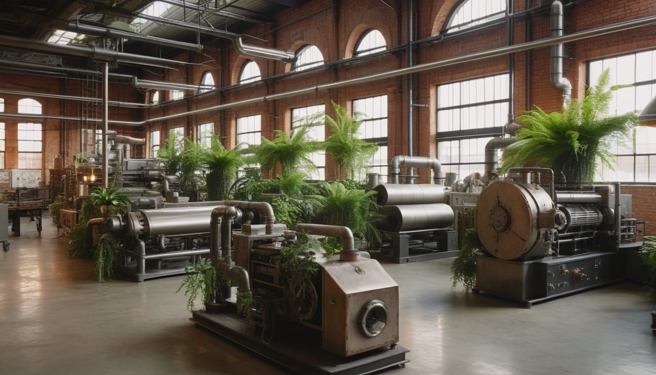 Eco-Industrial Decor: Factory Meets Urban Jungle