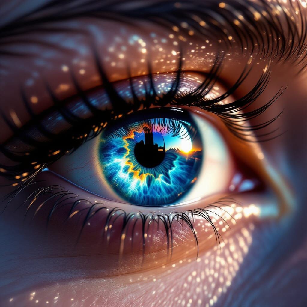 Cosmic Nebula Eye: Hyperrealistic Close-Up