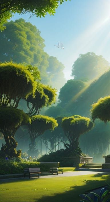 Surrealistic Community Spaces with Solar Core and Nature-Ins...