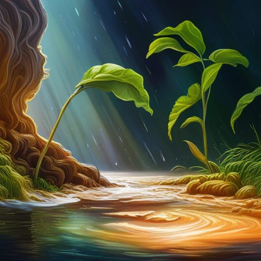 Hyperrealistic Raindrop Creates Colorful Splash Art