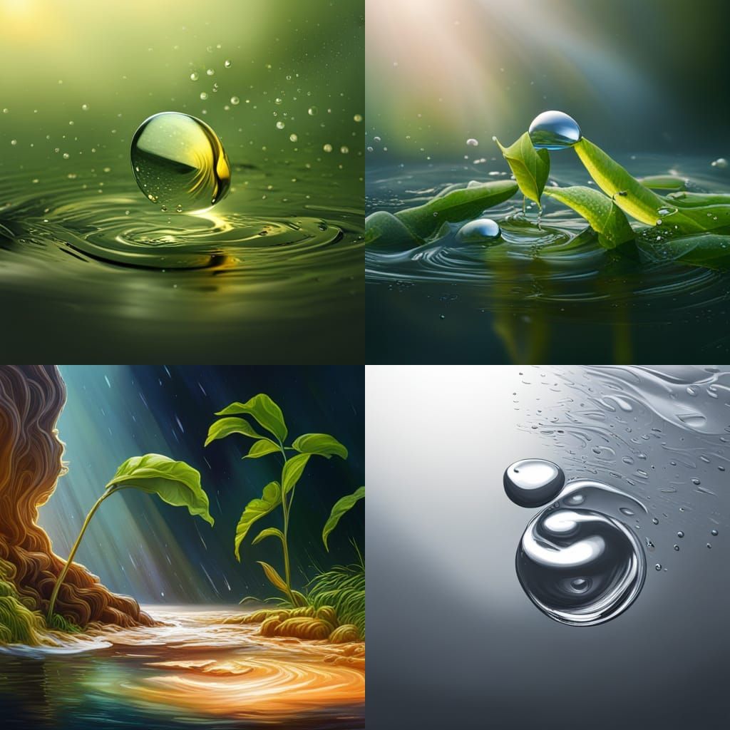 Hyperrealistic Raindrop Splash Art: Detailed Water Impact