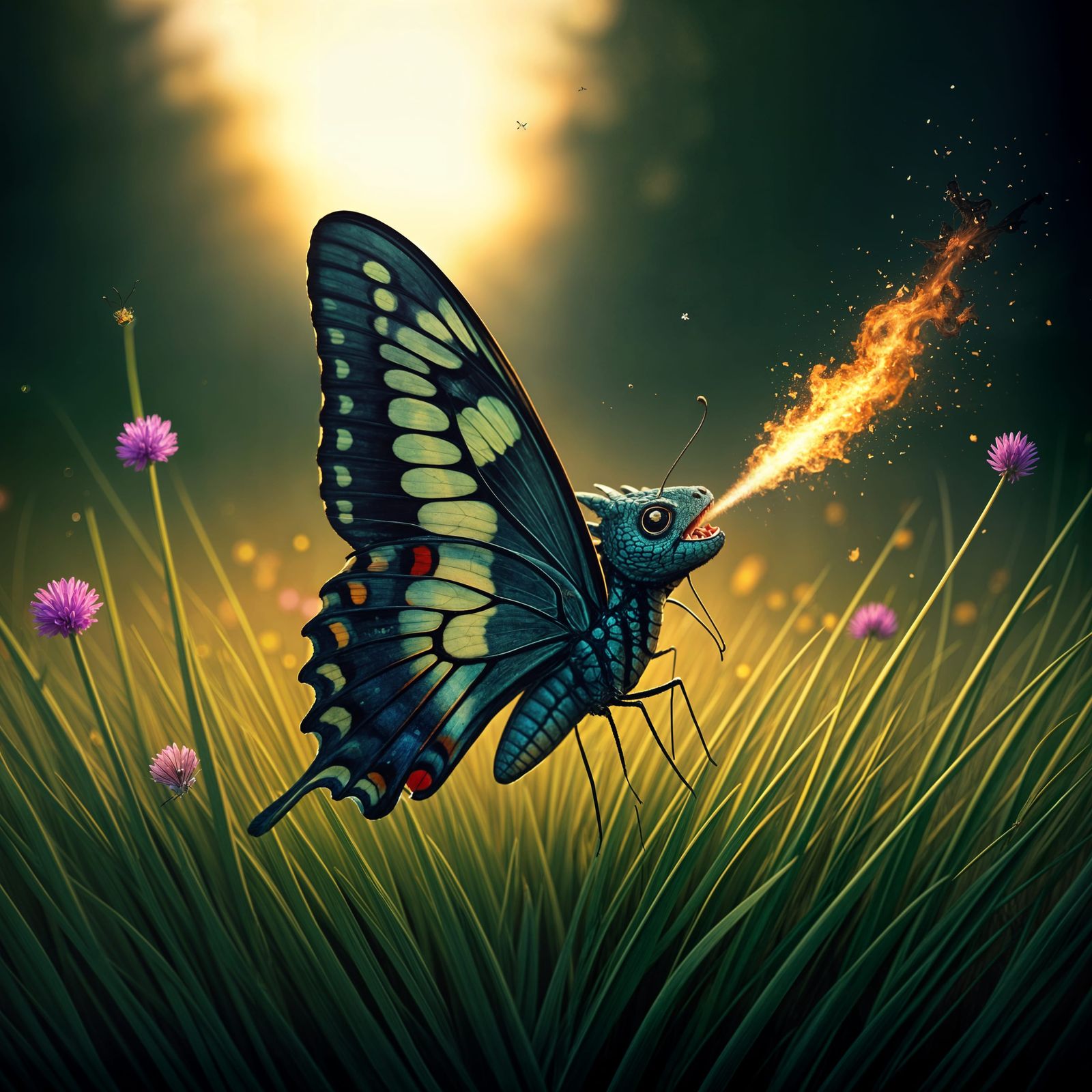 Confused Butterfly Acting Like a Dragon