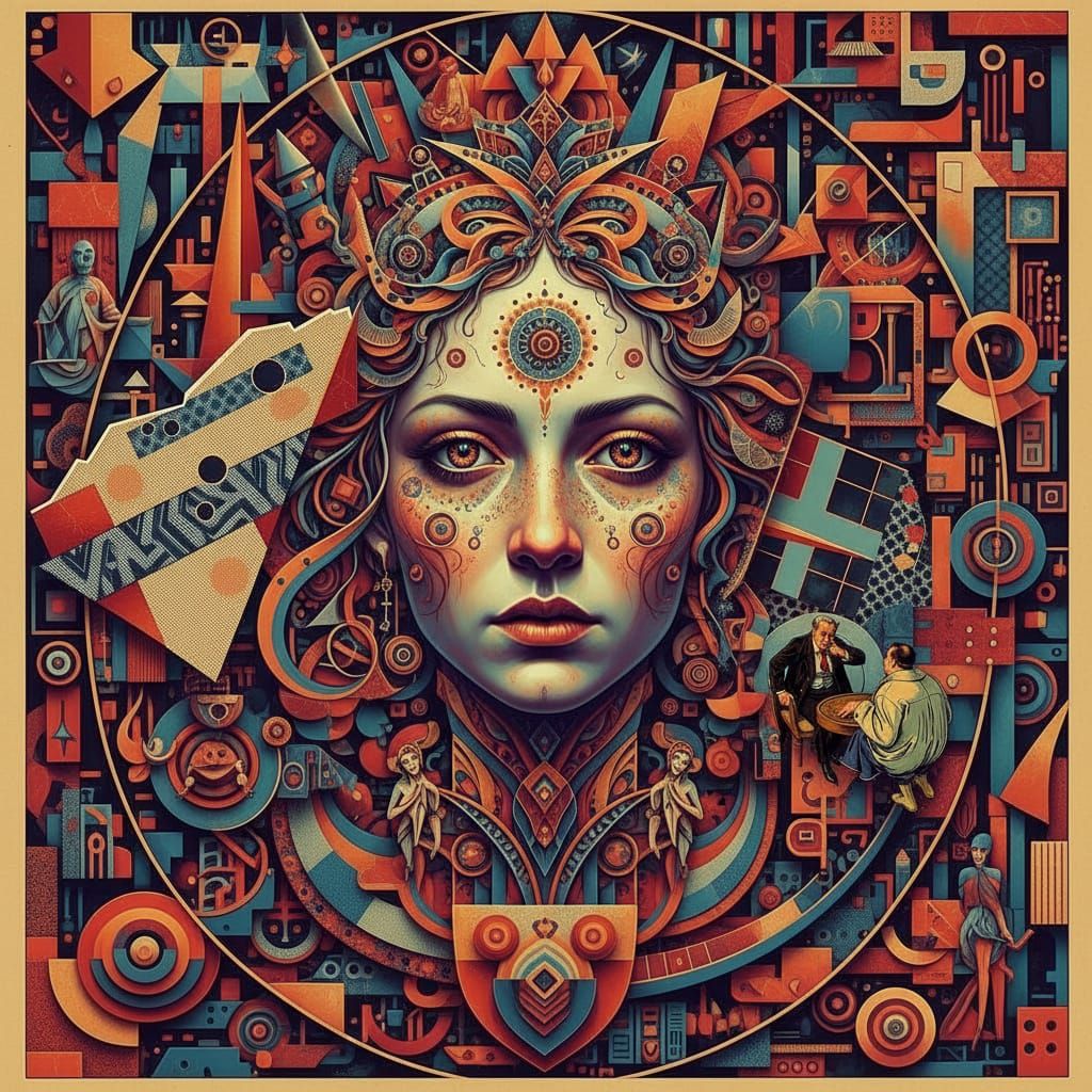 Psychedelic Surrealist Portrait in Deep Cinematic Colors