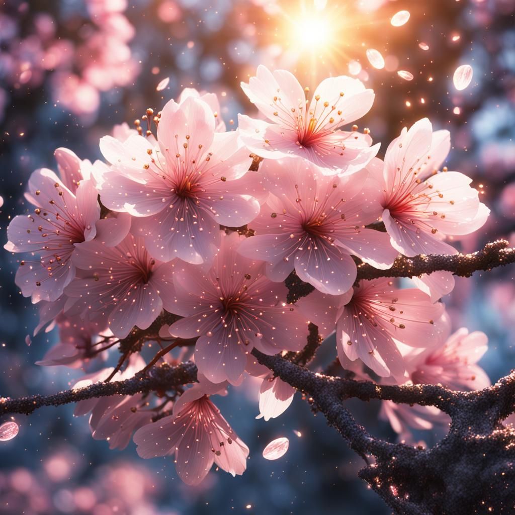 Epic Sakura Flower in Anime Style