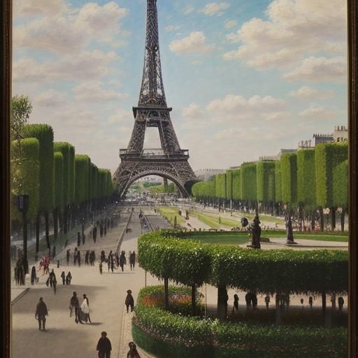 Eiffel Tower in Impressionist Style