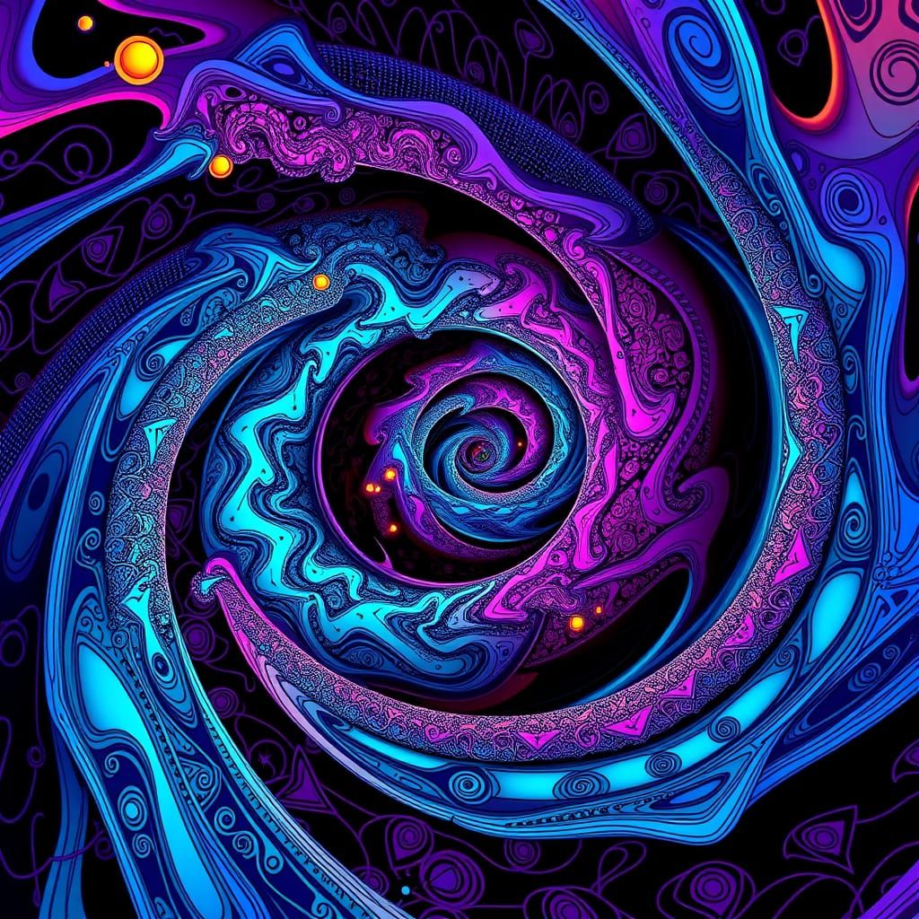 Vibrant Swirling Infinity Pattern in Futuristic Vector Art