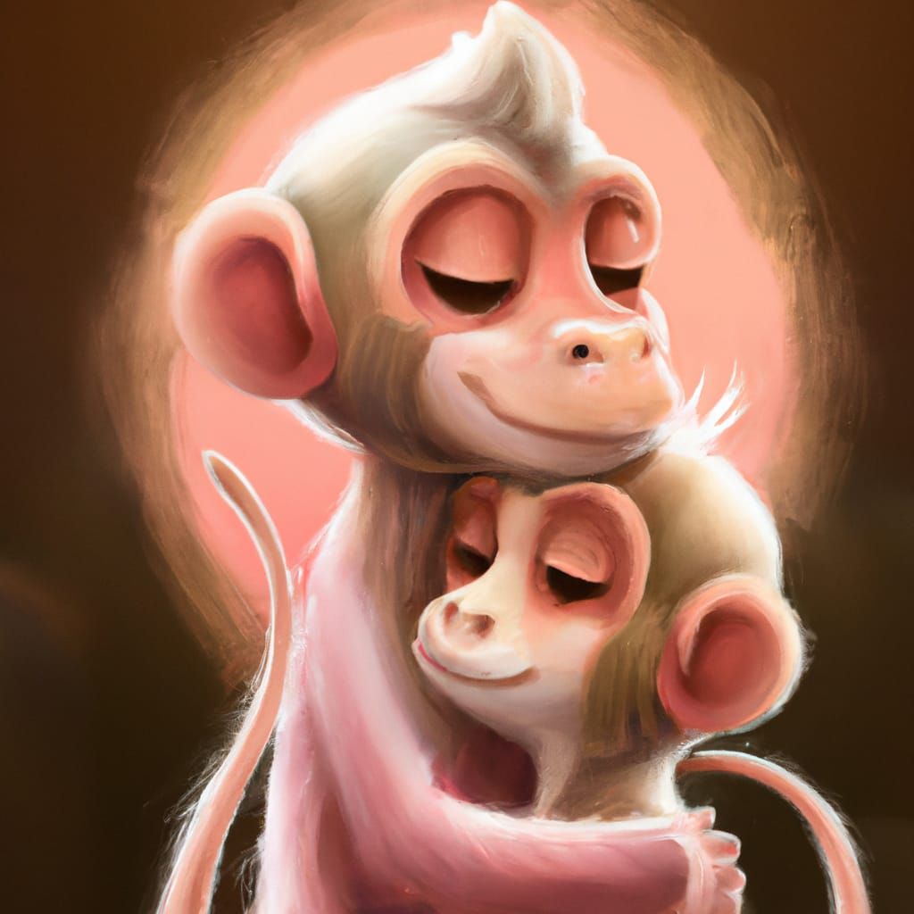 Affectionate Monkey Siblings: A Heartwarming Image