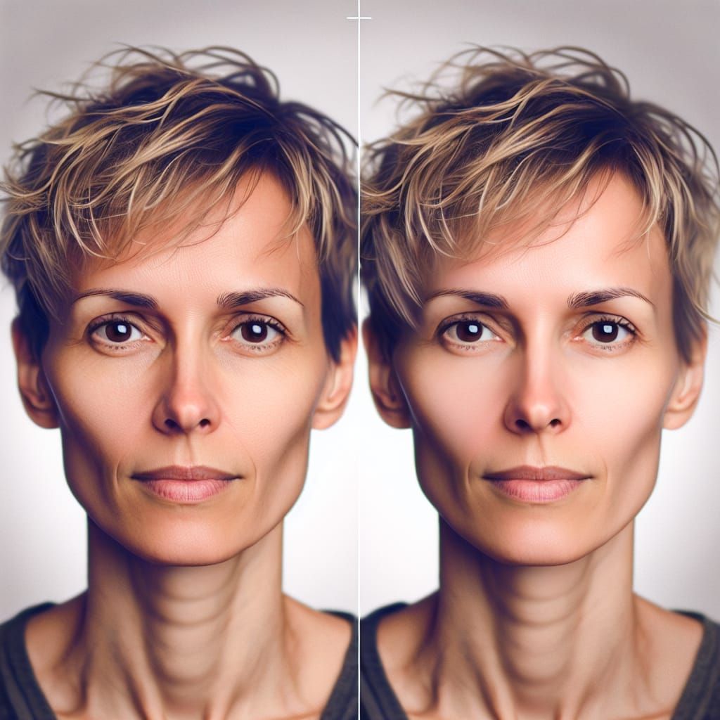 Portrait of Androgynous Woman with Bokeh Background
