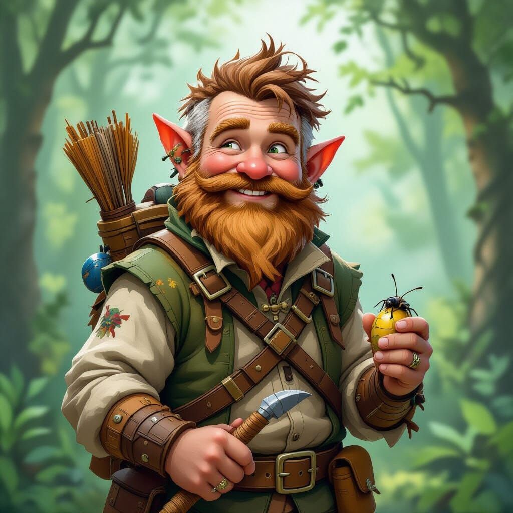 Halfling Fauna Wrangler in Misty Forest