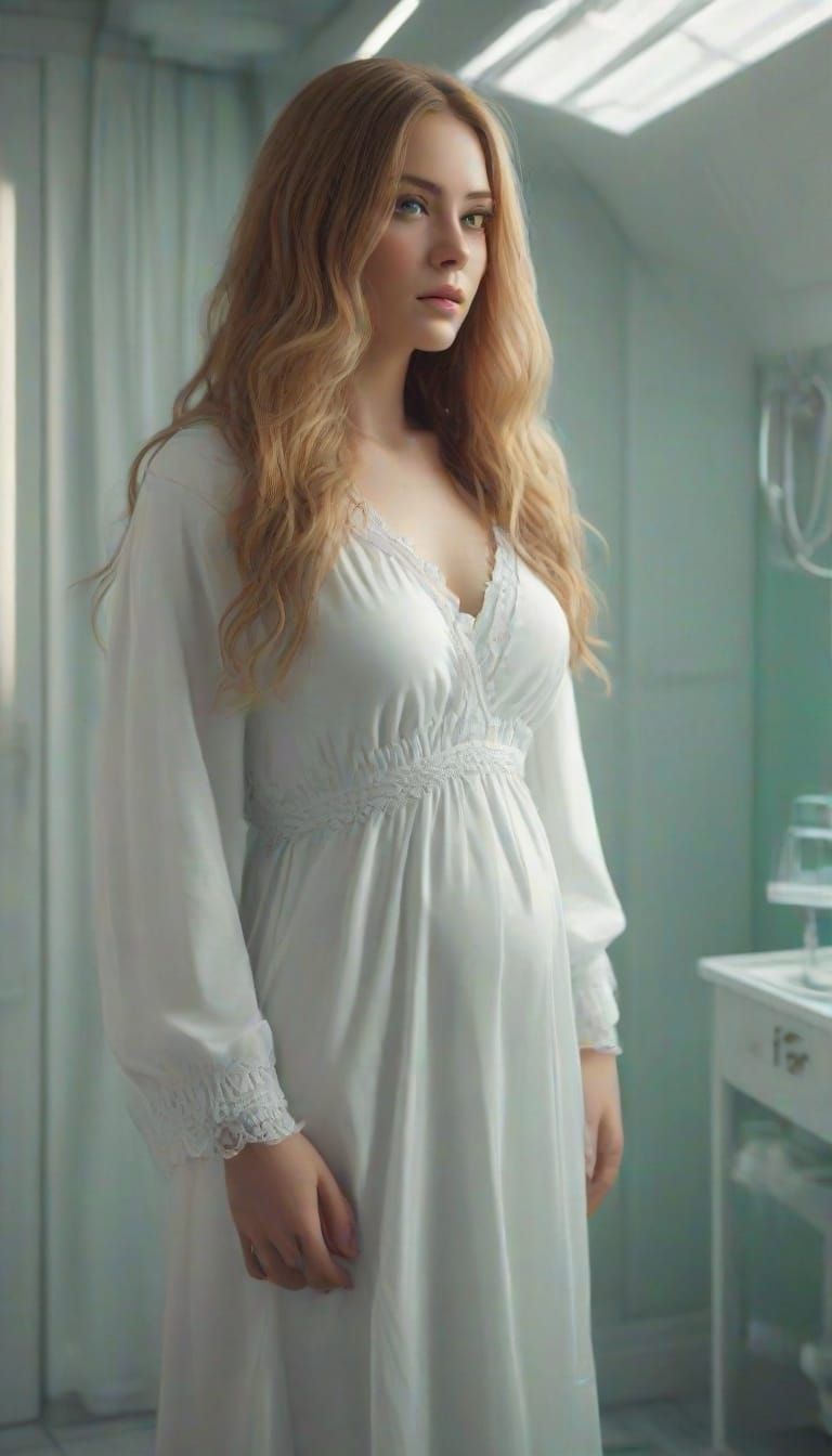 Fantastical Maternity Ward in a Dreamlike White Space