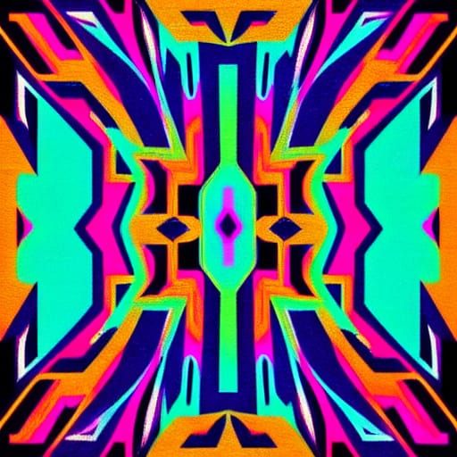 Neon Deer Spirit in Tribal Sci-Fi Art