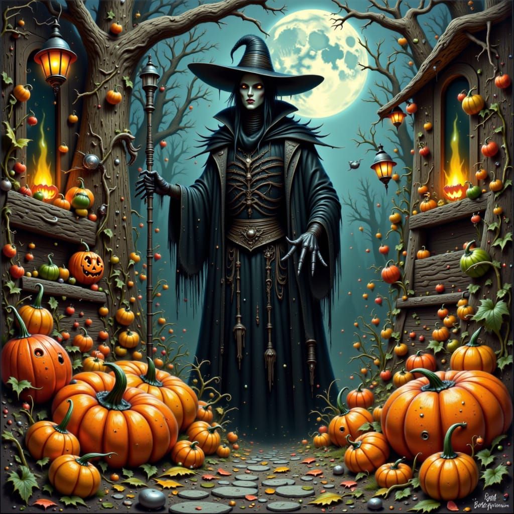 Headless Horseman's Halloween Pumpkin Stall