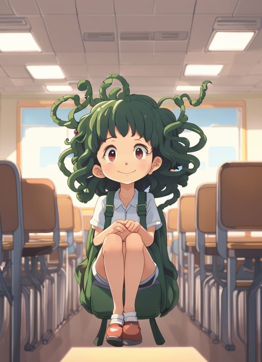Adorable Medusa in Classroom, Anime Style
