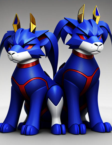 Cobalt and Ruby School Mascot Sculpture