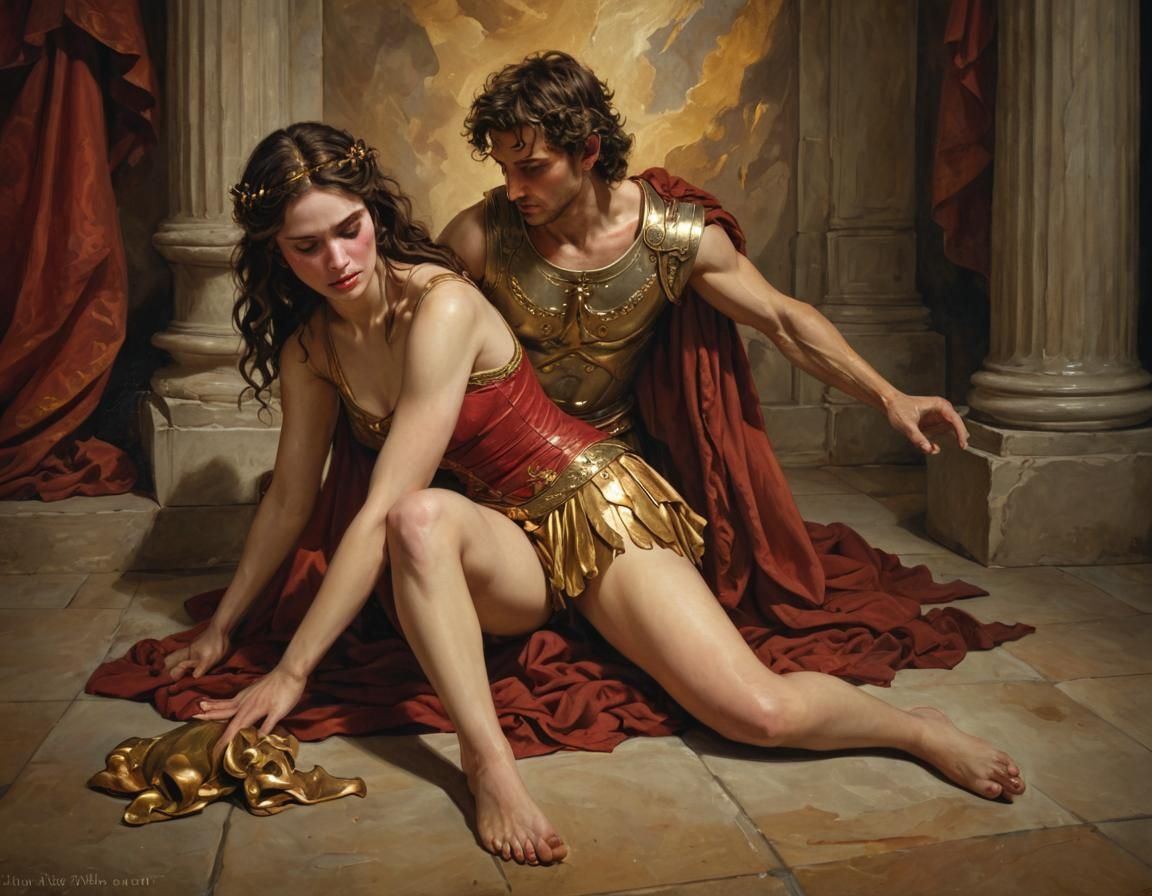 Orpheus Mourns Berenice: A Baroque Digital Painting