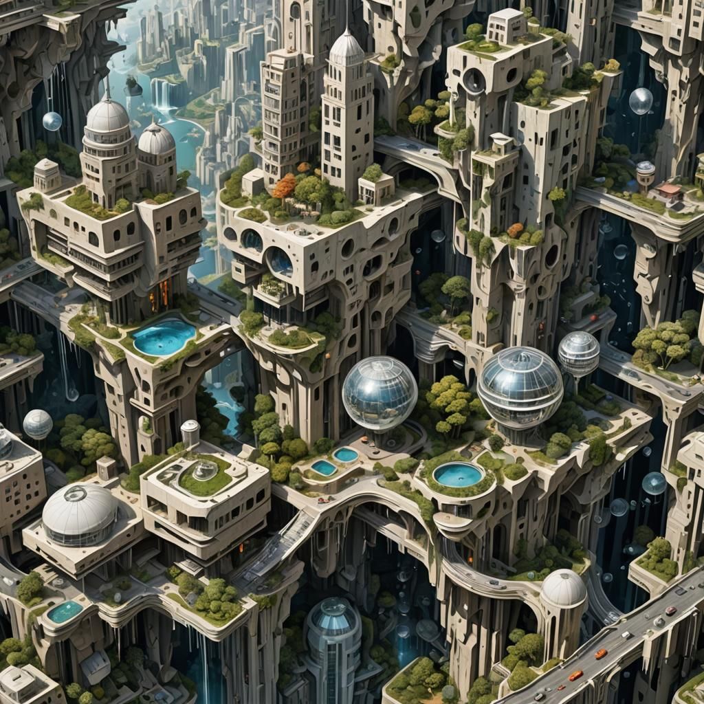 Interdimensional Habitats with Neon Portals